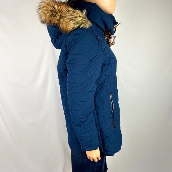 womens blue padded coat